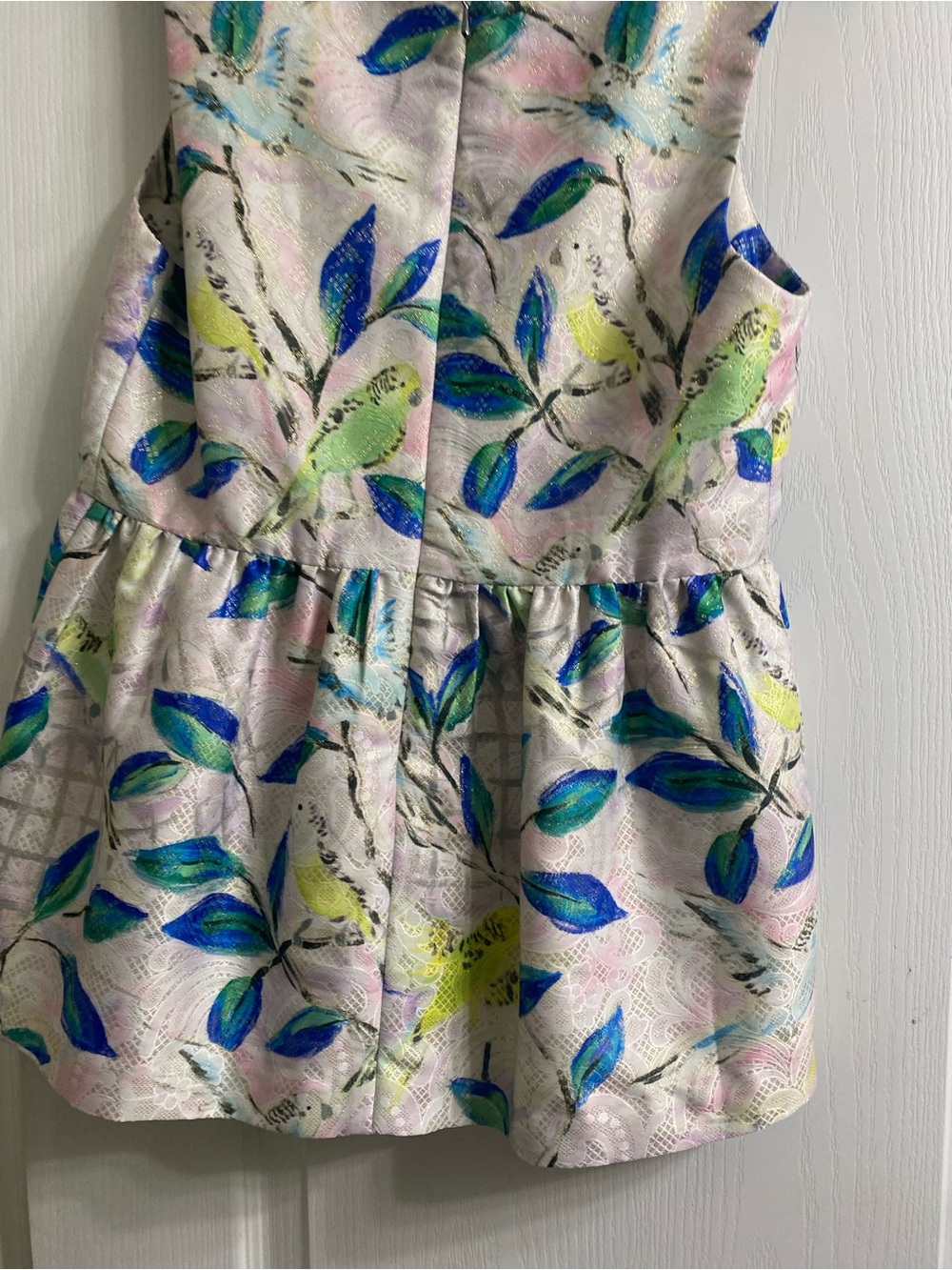 Archival Anthropologie Leifsdottir Metallic Bird Print Brocade Peplum Blouse 6 - Picture 12 of 15